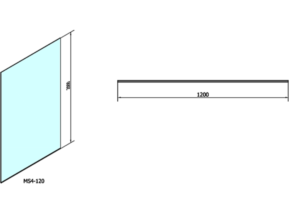 Polysan MODULAR SHOWER jednodílná zástěna WALK-IN, 1200mm MS4-120
