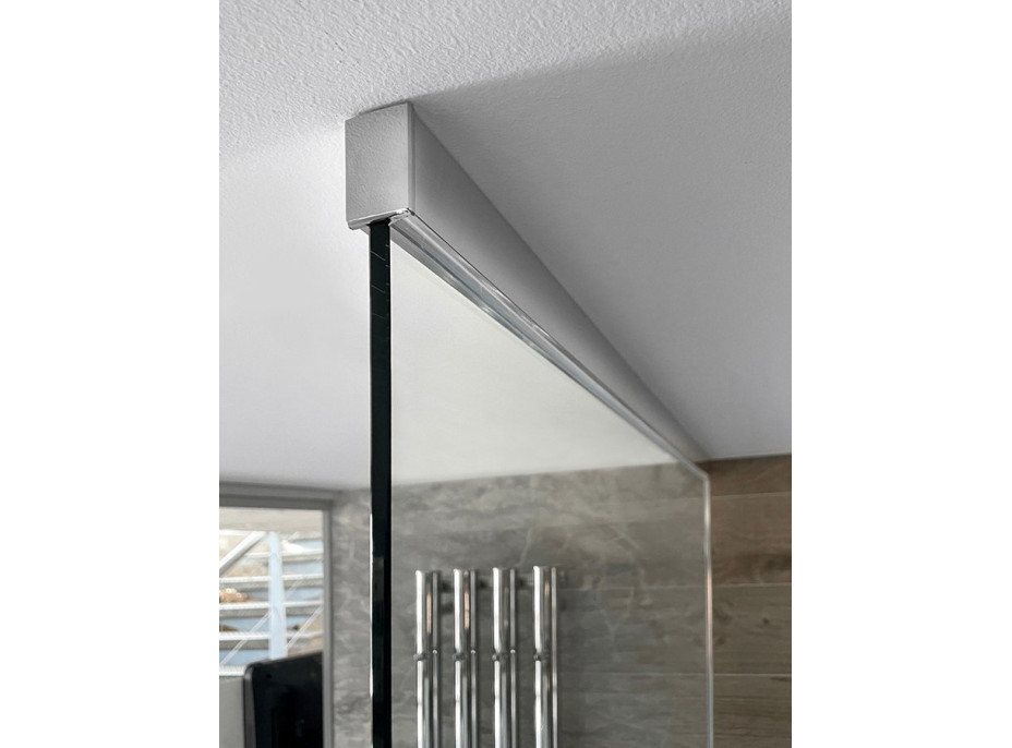 Polysan ARCHITEX LINE sada pro uchycení skla, podlaha-stěna-strop, max. š. 1200mm, leštěný hliník AL2812