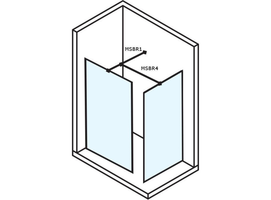 Polysan Doplňková vzpěra k MSBR1, 800 mm, chrom MSBR4