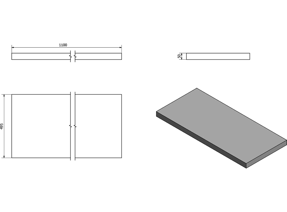 Sapho AVICE deska 110x50cm, dub Rover AV114