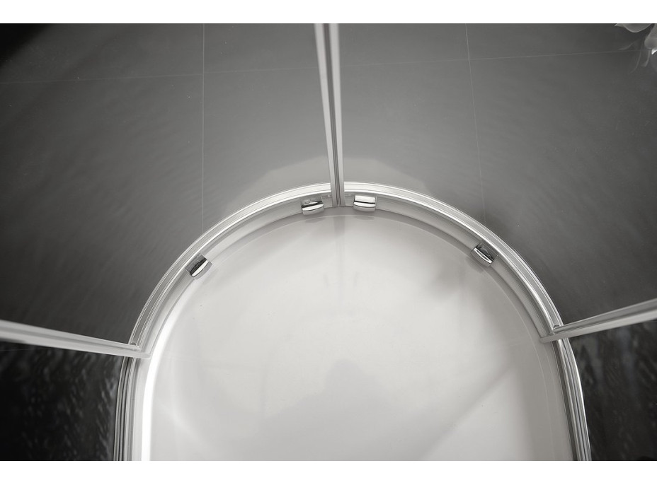 Polysan LUCIS LINE půlkruhová sprchová zástěna 900x900mm, čiré sklo DL3615