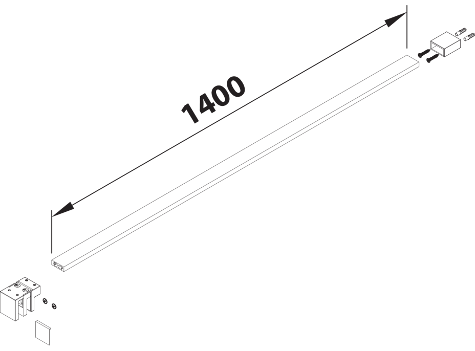 Polysan Vzpěra k MS5 kolmá, 1400 mm, černá RL840B
