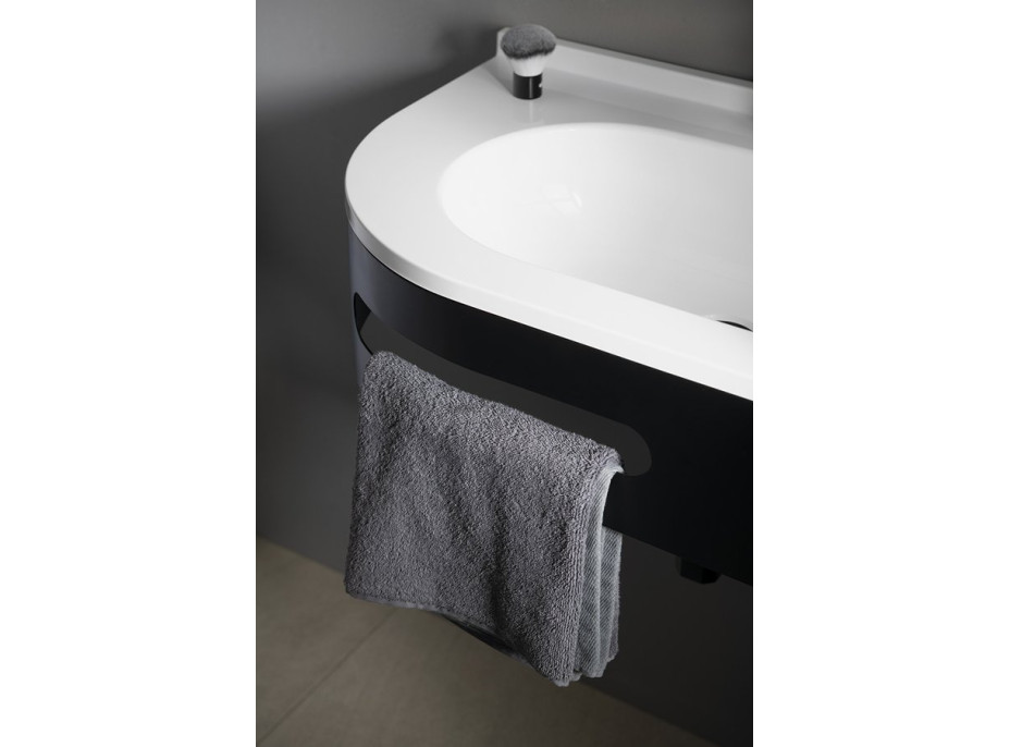 Sapho PULSE konzole s držákem ručníků, pravá, černá mat BM658-CP
