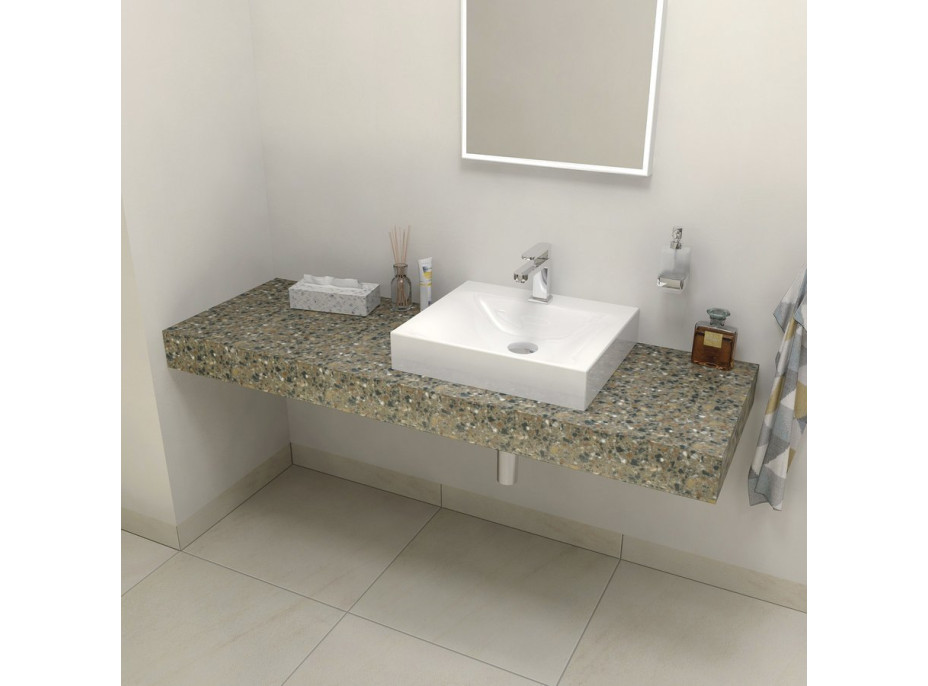 Sapho TAILOR rockstone deska 140x50 cm, provedení límce R TR140R