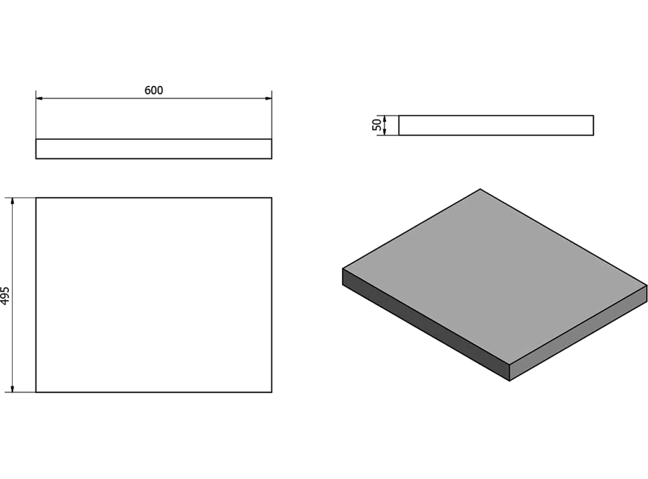 Sapho AVICE deska 60x50cm, dub Rover AV64