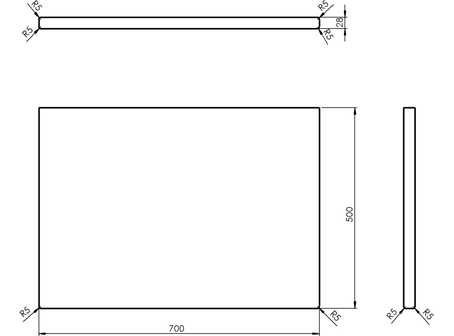 Sapho WOODY deska 700x28x500mm, masiv přírodní dub WD070-70