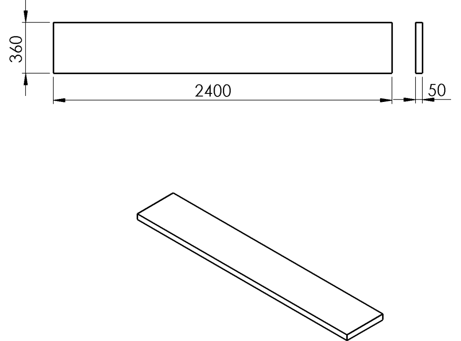 Sapho AVICE deska 240x36cm, dub tmavý AV24611