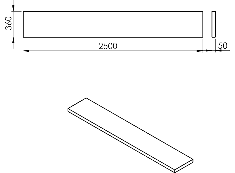 Sapho AVICE deska 250x36cm, aquamarine AV2566