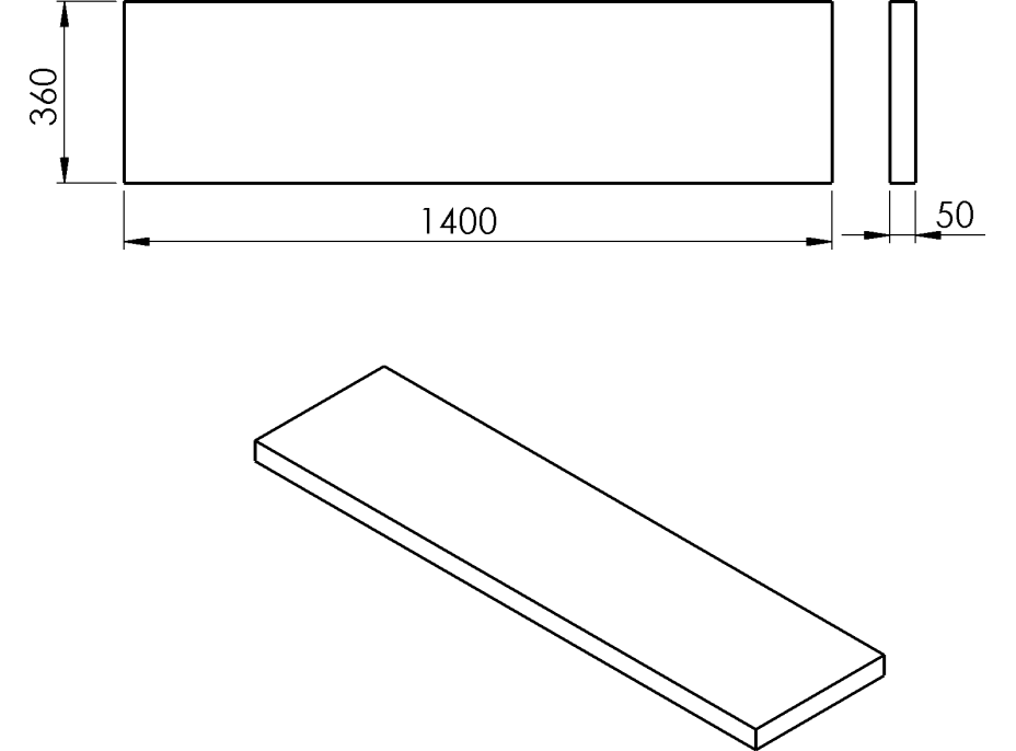 Sapho AVICE deska 140x36cm, old wood AV1468