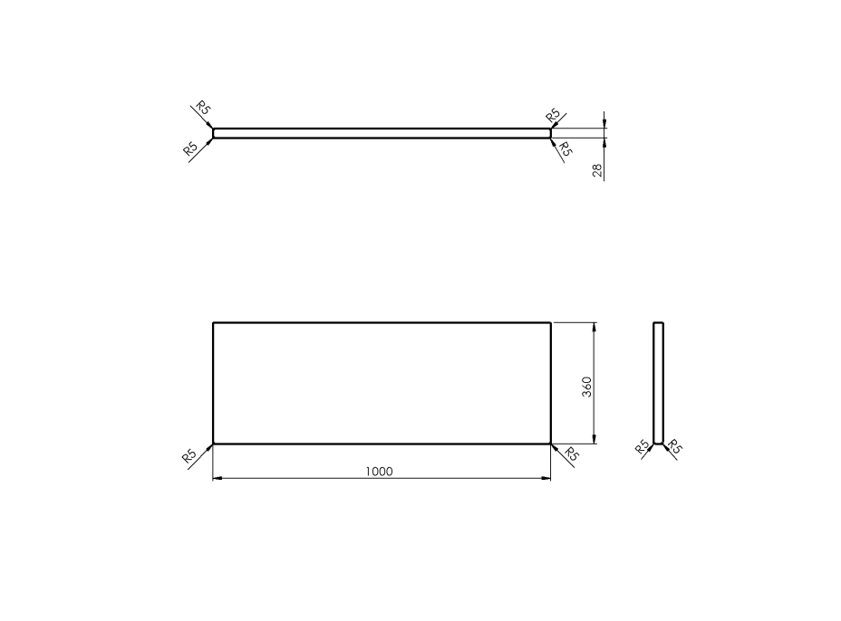 Sapho WOODY deska 1000x28x360mm, masiv přírodní dub WD106-70