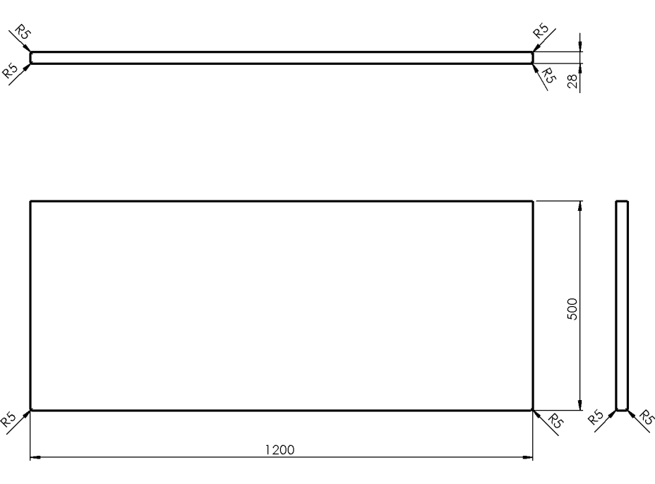 Sapho WOODY deska 1200x28x500mm, masiv přírodní dub WD120-70