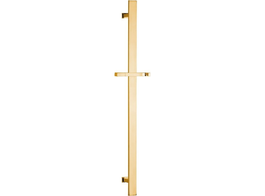 Sapho Sprchová tyč, posuvný držák, hranatá, 700 mm, zlato SC417