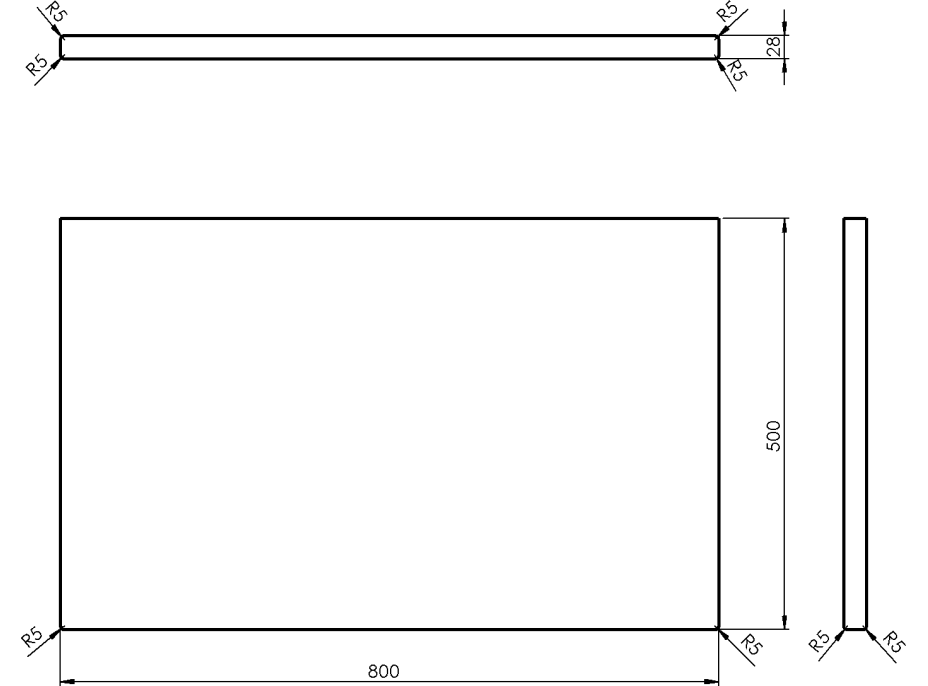 Sapho WOODY deska 800x28x500mm, masiv přírodní dub WD080-70