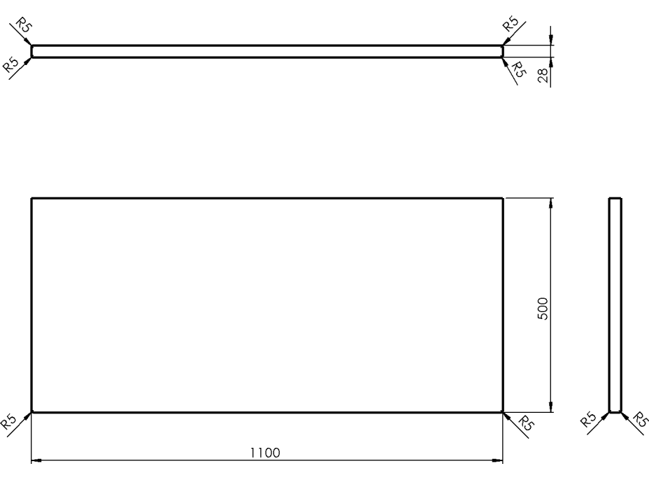 Sapho WOODY deska 1100x28x500mm, masiv přírodní dub WD110-70