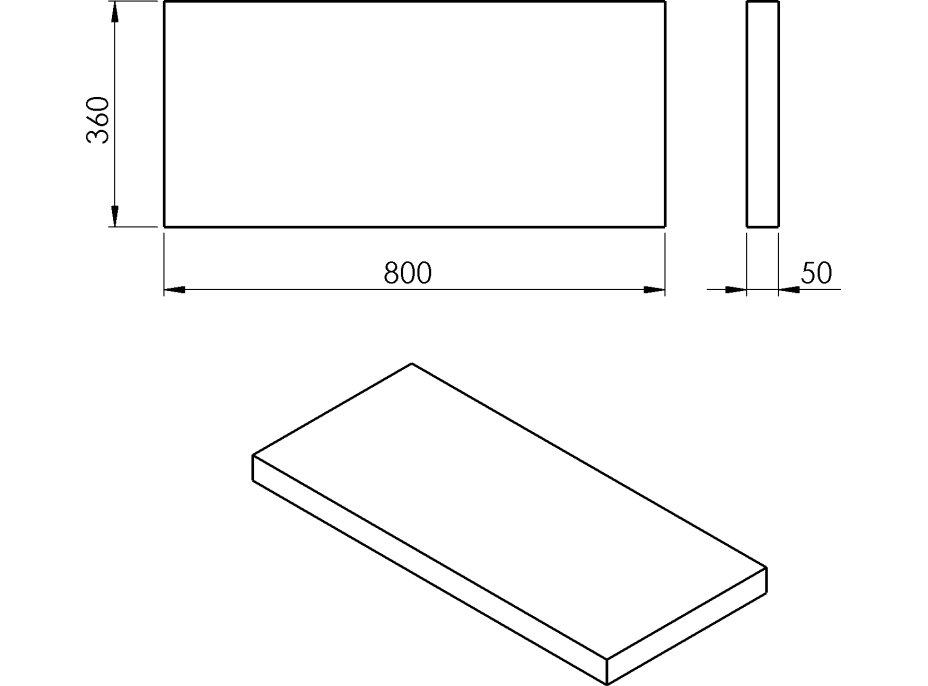 Sapho AVICE deska 80x36cm, aquamarine AV0866