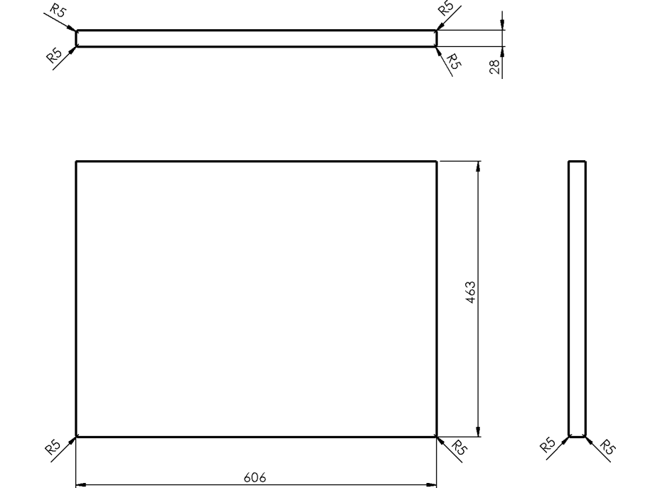 Sapho WOODY deska 606x28x463mm, masiv přírodní dub WDS600-70