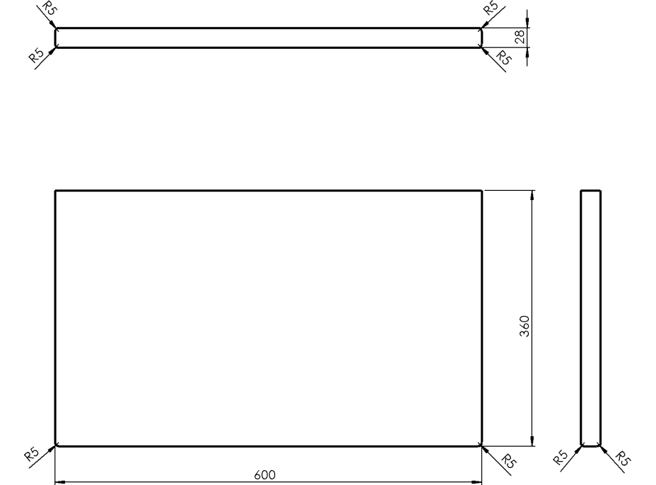 Sapho WOODY deska 600x28x360mm, masiv přírodní dub WD066-70