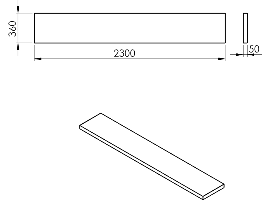 Sapho AVICE deska 230x36cm, dub Rover AV2364