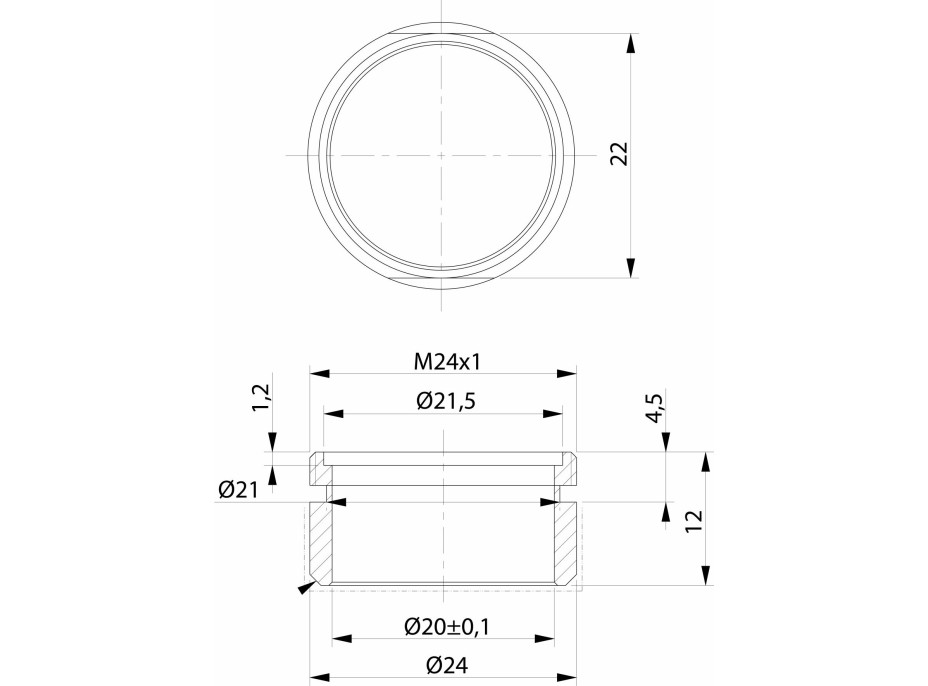 Sapho Perlátor vnější závit M24x1, zlato mat 3070.290