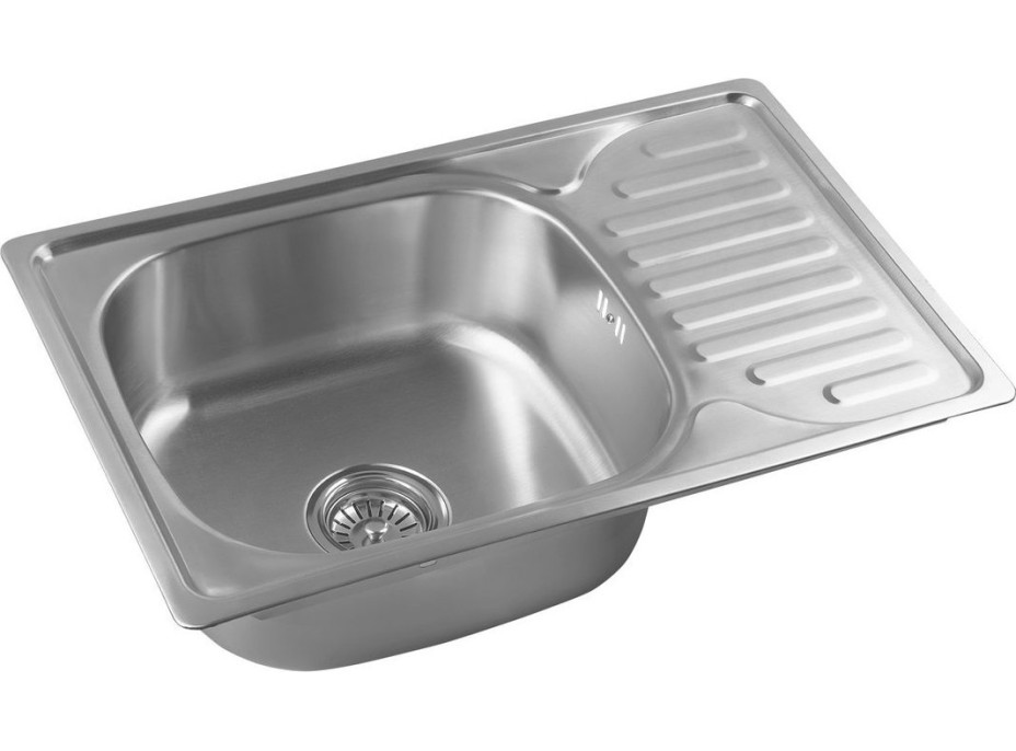 Aqualine Nerezový vestavný dřez s odkapem, 66x18x42 cm AQ6642B
