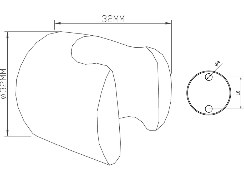 Sapho Držák sprchy kulatý, pevný, černá mat 1205-15B