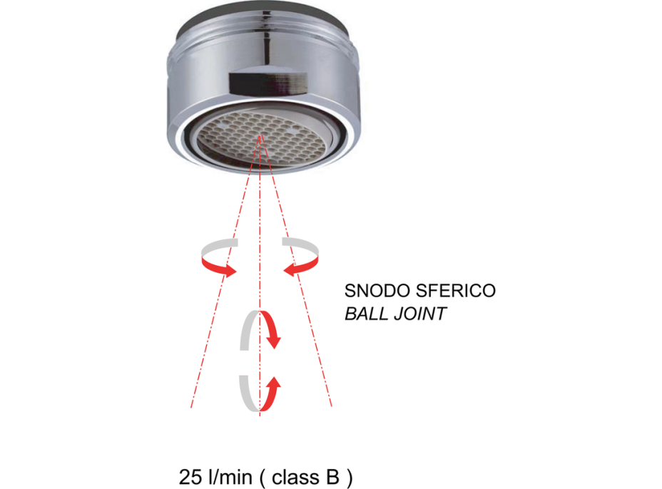 Sapho NEOPERL perlátor s naklápěcím sítkem, vnější závit M24x1, chrom AERGIR