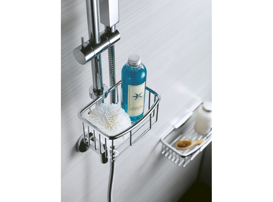 Sapho SMART drátěná polička na sprchovou tyč 18-25mm, chrom 76260