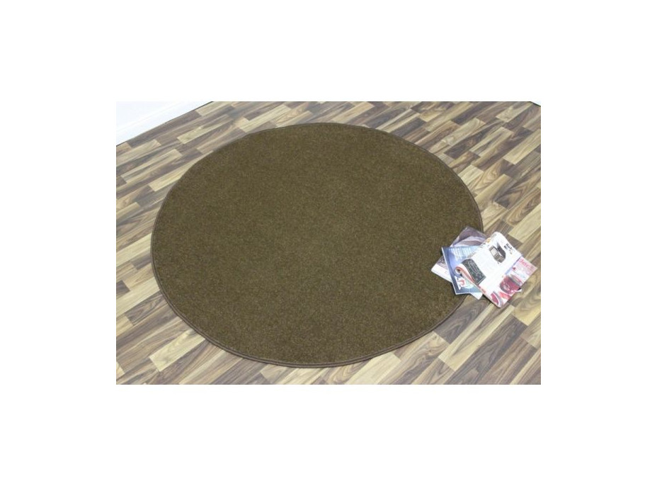 Kusový koberec Nasty - hnědý kulatý