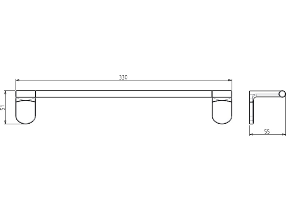 METAFORM ZERO držák ručníků 330x55mm, chrom ZE320