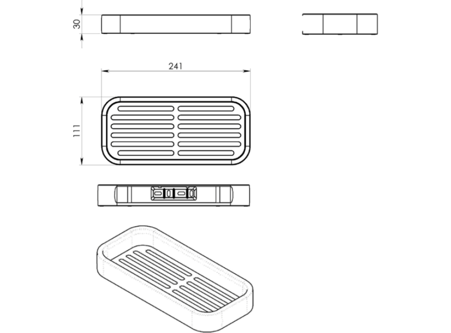 Gedy SMART police do sprchy, 241x30x111mm, černá mat 321814