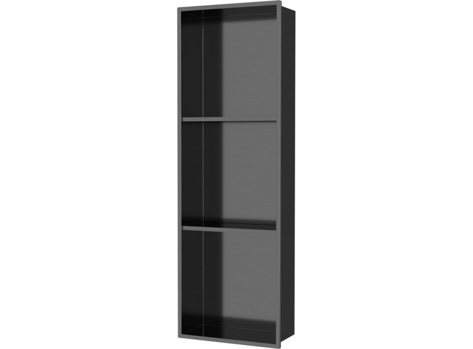 Polysan INSERTA zapuštěná police do obkladu, 270x810 mm, nerez, antracit 1301-27B