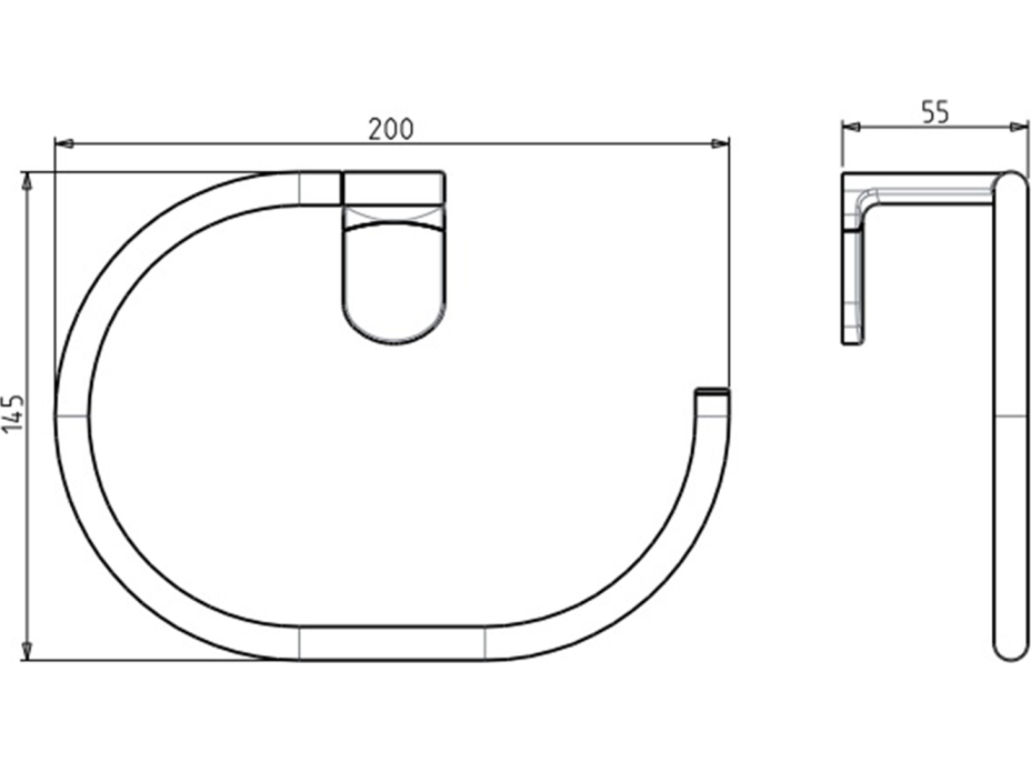 METAFORM ZERO držák ručníků otevřený, chrom ZE006