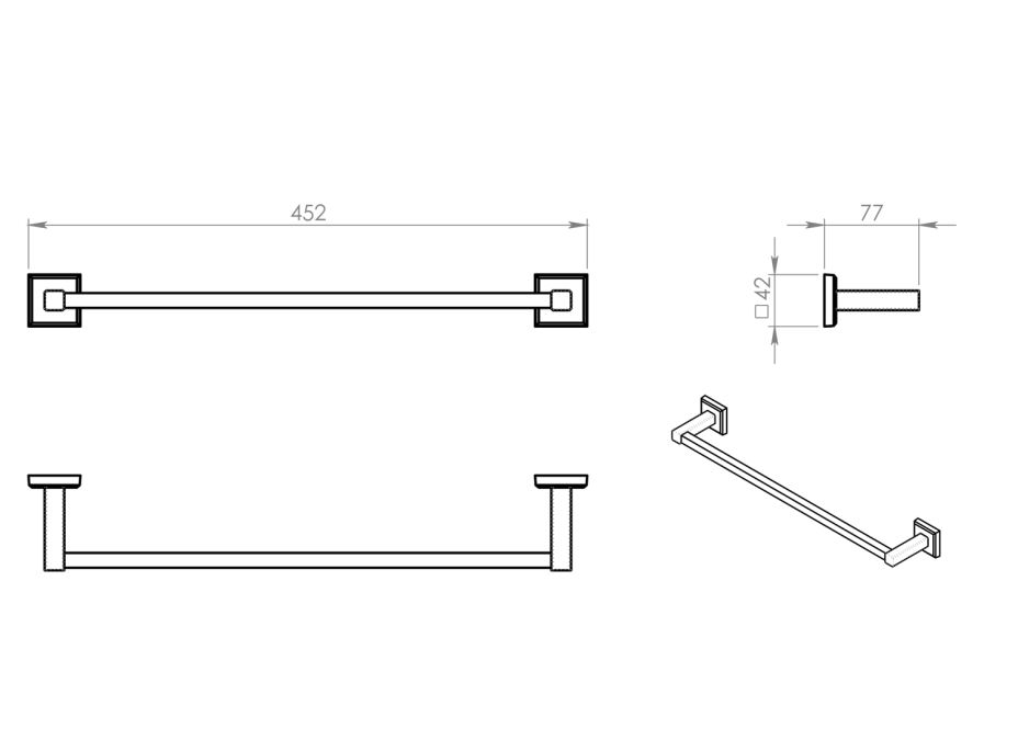 Gedy COLORADO držák ručníků 450x80mm, chrom 692145