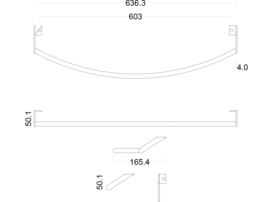 GSI PURA čelní držák ručníků 82cm, chrom PAPR82