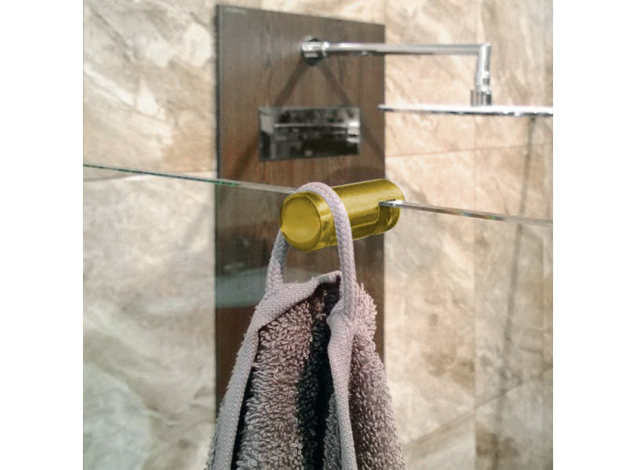 Sapho Závěsný háček na sprchovou zástěnu, zlato mat 1301-08GB