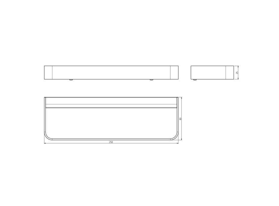 METAFORM BELLA držák ručníků na bok skříňky 250mm, chrom FA115