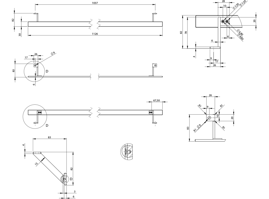 GSI PURA čelní držák ručníků 122cm, chrom PAPRD122