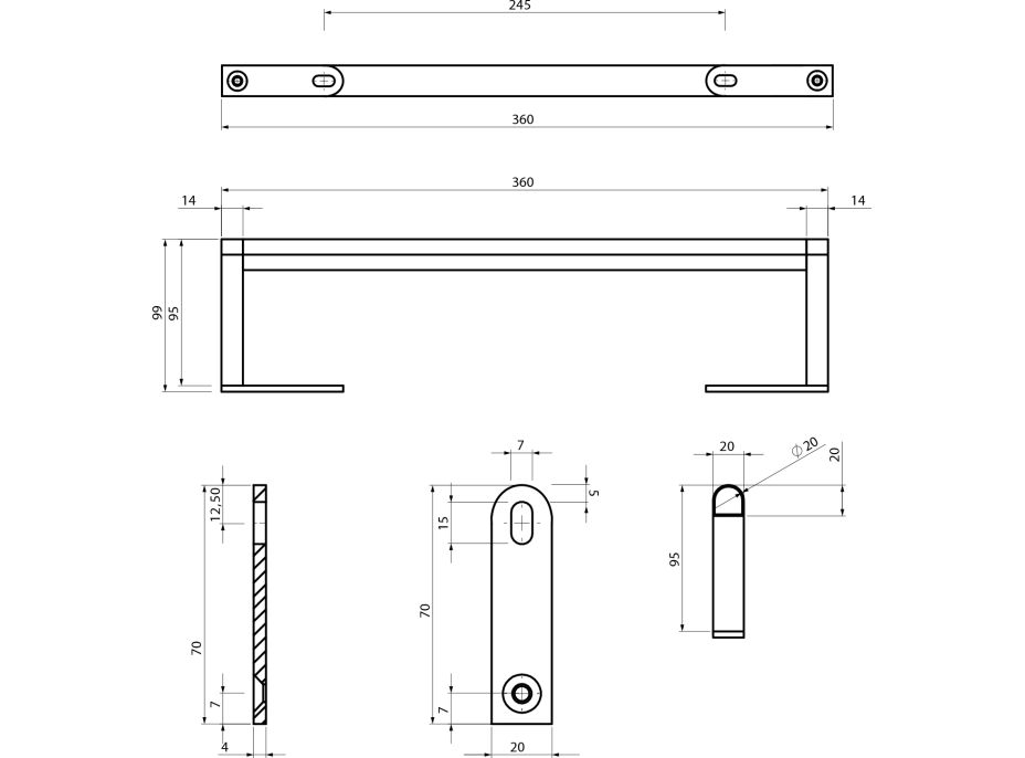 GSI KUBE X držák ručníků 40cm, pro umyvadlo 9484, chrom PAKUBEX40