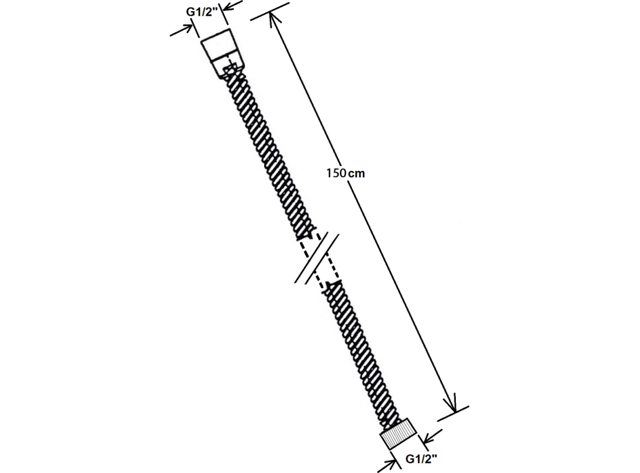 Sapho POWERFLEX kovová sprchová hadice, 150cm, bílá mat FLE10BI