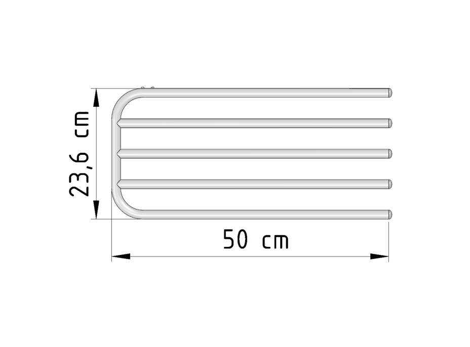 Aqualine Sušák 4 ručníků na otopná tělesa, univerzální upínání, délka 50cm, bílá 25-03-SV450