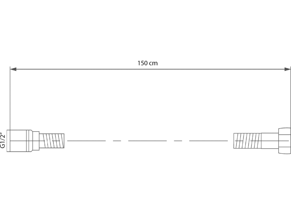 Sapho SOFTFLEX plastová sprchová hadice, 150cm, černá mat 1208-17