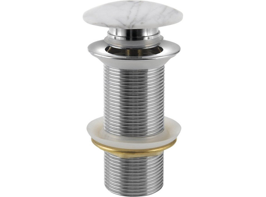 Sapho BLOK umyvadlová výpust 5/4“, click-clack, zátka bílá carrara, mat 2401-941