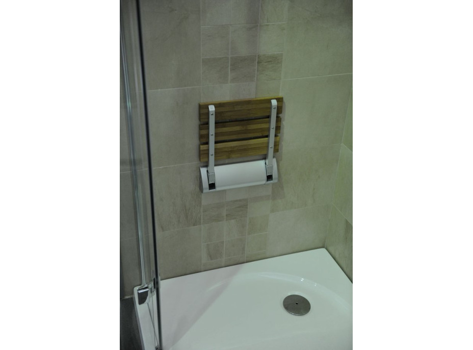 Aqualine Sklopné sedátko do sprchového koutu 32x32, 5cm, bambus AE236