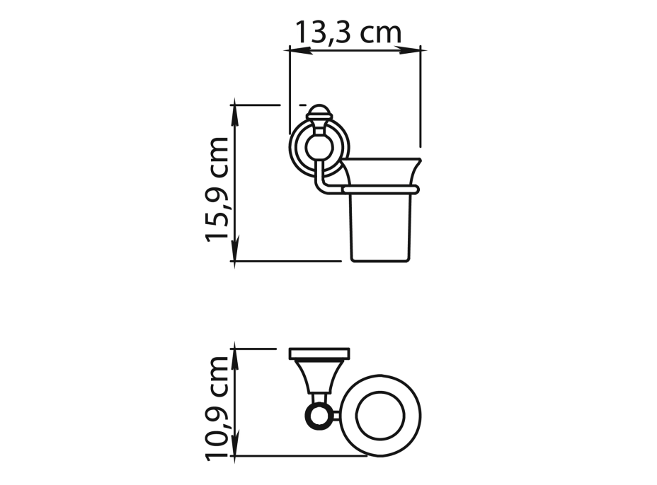 Gedy NEVIS sklenka, keramika, chrom NV1013