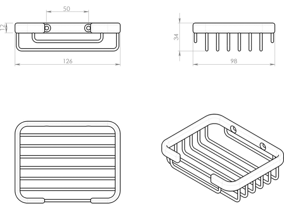 Gedy SMART mýdlenka, 125x35x100 mm, chrom 2411