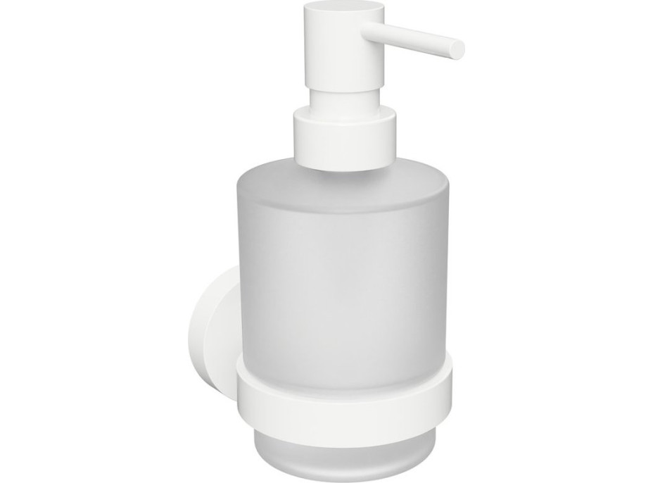 Sapho X-ROUND WHITE dávkovač mýdla 200ml, mléčné sklo, bílá mat XR103W