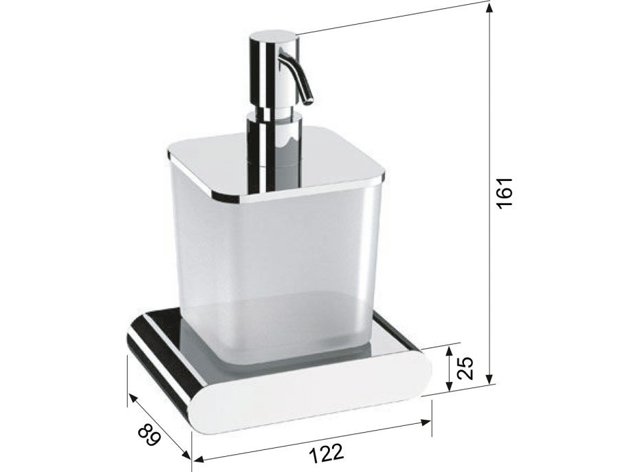 Sapho FLORI dávkovač mýdla, 300 ml, mléčné sklo, chrom RF019