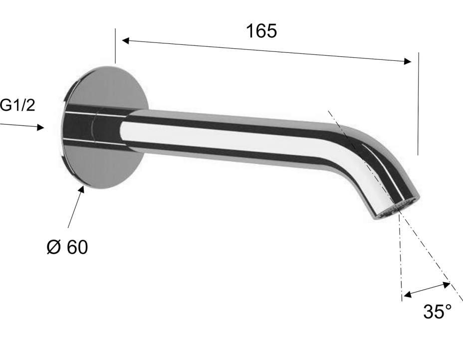 Sapho Nástěnná výtoková hubice, kulatá, 165mm, zlato BO517