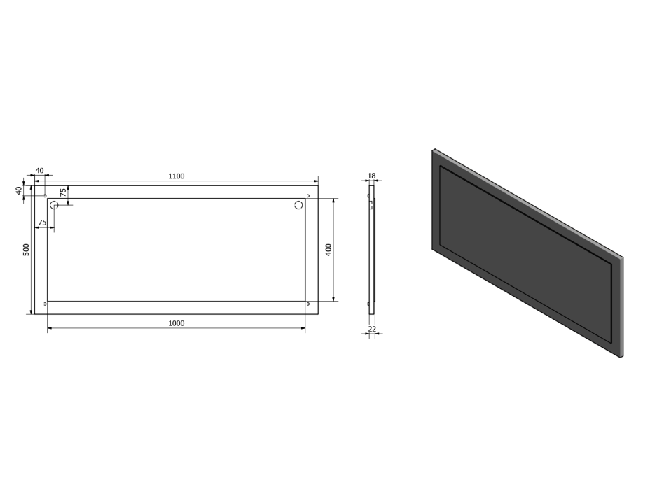 Sapho TREOS zrcadlo v rámu 1100x500mm, dub Collingwood TS100-1919