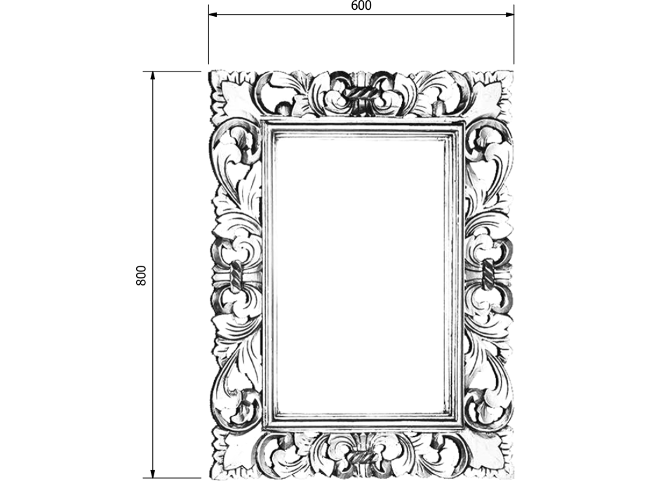 Sapho SAMBLUNG zrcadlo ve vyřezávaném rámu 60x80cm, stříbrná IN115